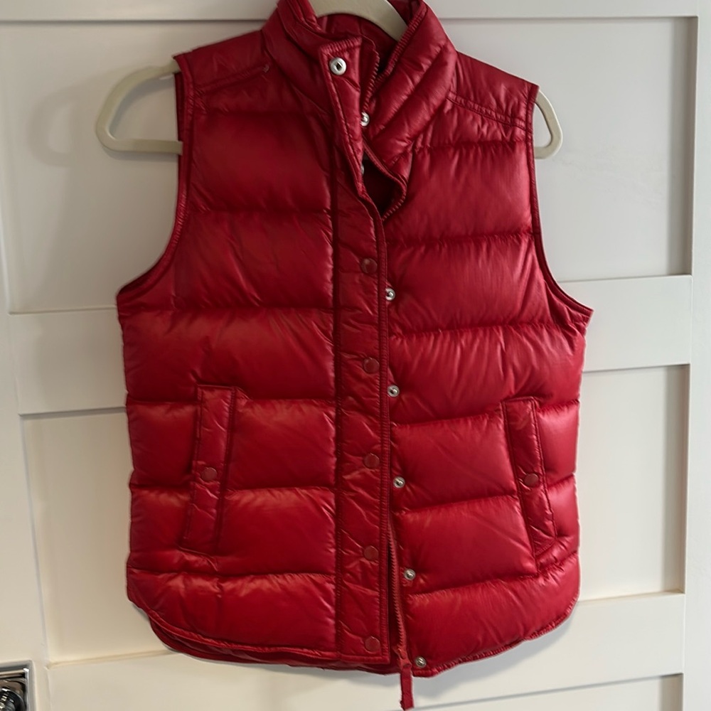 J.Crew Red down vest. Size XS. Like New